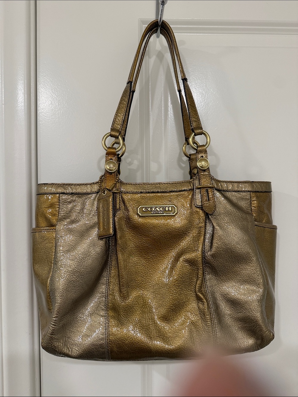 Coach Metallic Gold Leather Shoulder Tote